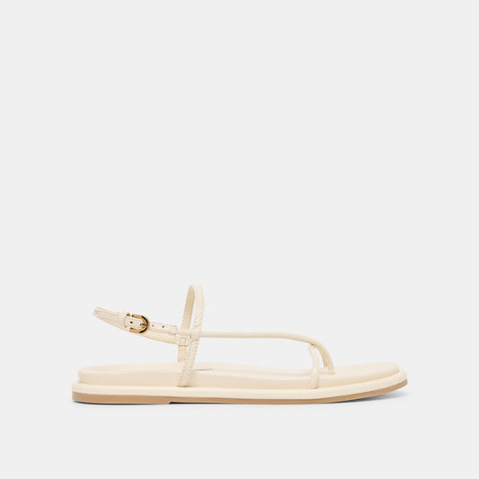 Dom Off White Leather Sandals - OFF WHITE LEATHER