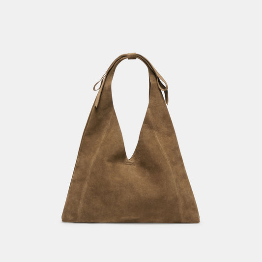 Marie Olive Suede Tote - OLIVE SUEDE