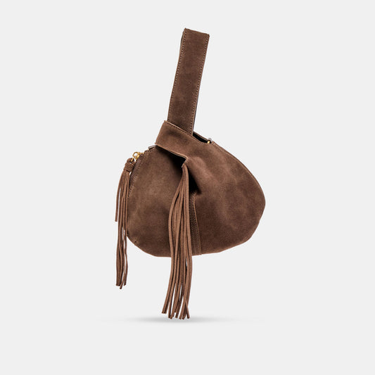 Zury Espresso Suede Handbag - ESPRESSO SUEDE