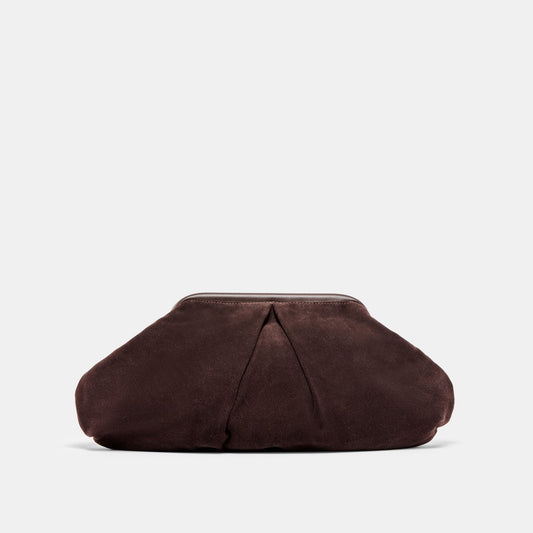 Sahara Espresso Suede Clutch - ESPRESSO SUEDE