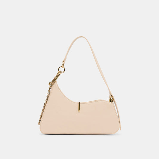 Prya Creme Leather Shoulder Bag - CREME LEATHER