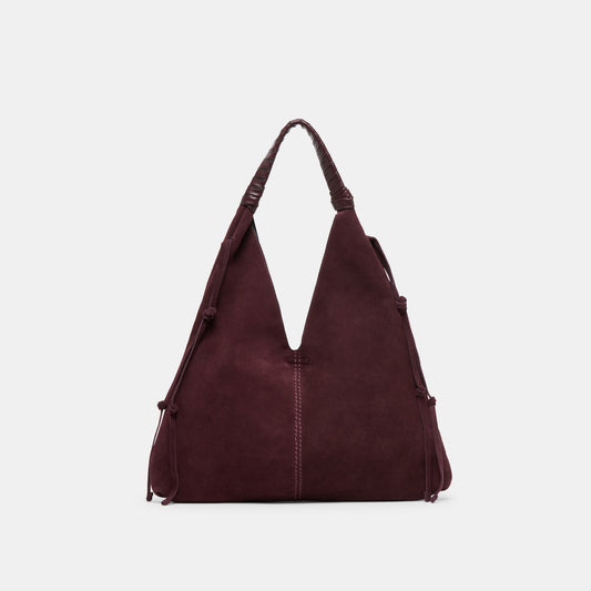 Merrick Burgundy Suede Tote - BURGUNDY SUEDE