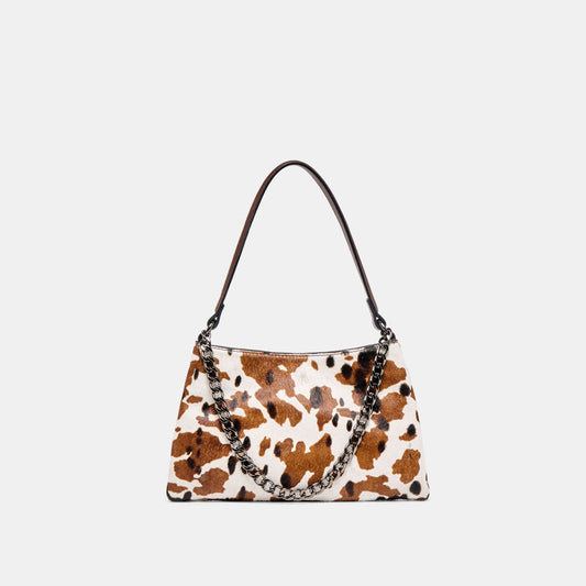 Jagger Cocoa Calf Hair Shoulder Bag - COCOA CALF HAIR