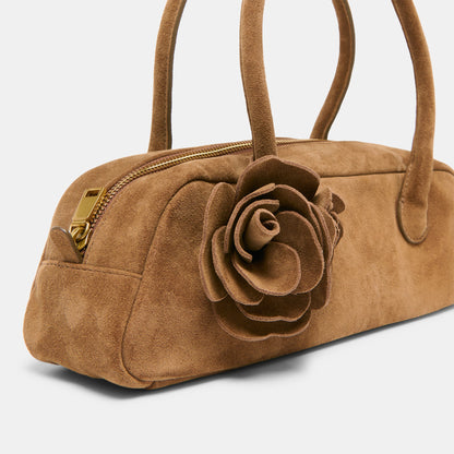 Boracay Brown Suede Shoulder Bag - BROWN SUEDE