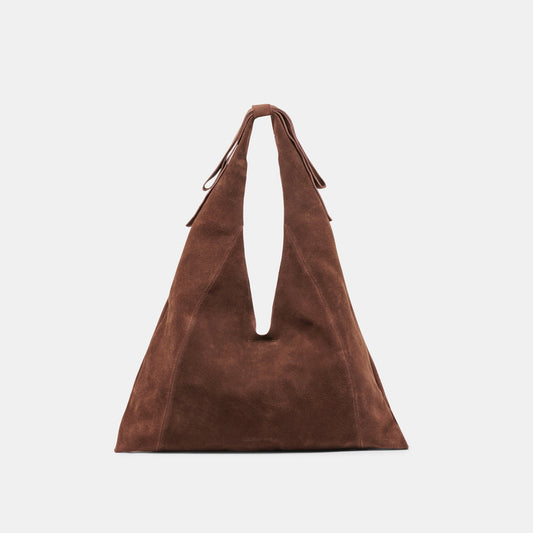 Marie Chocolate Suede Tote - CHOCOLATE SUEDE