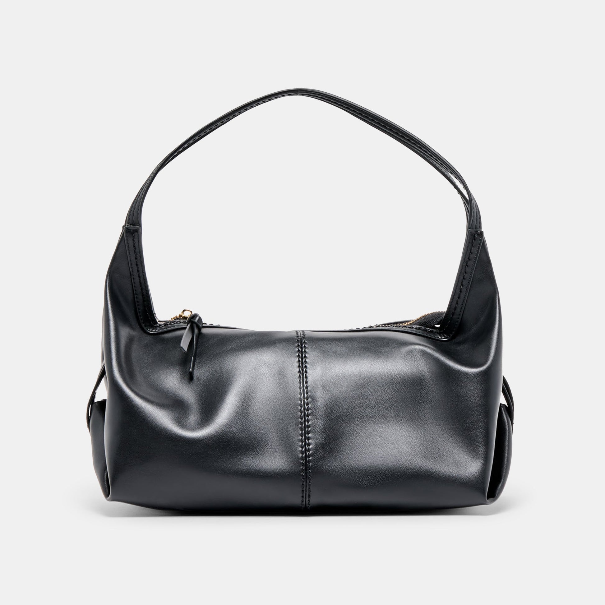 Billy Black Leather Shoulder Bag - BLACK LEATHER