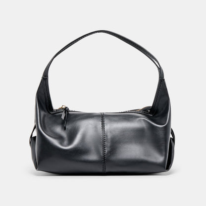 Billy Black Leather Shoulder Bag - BLACK LEATHER