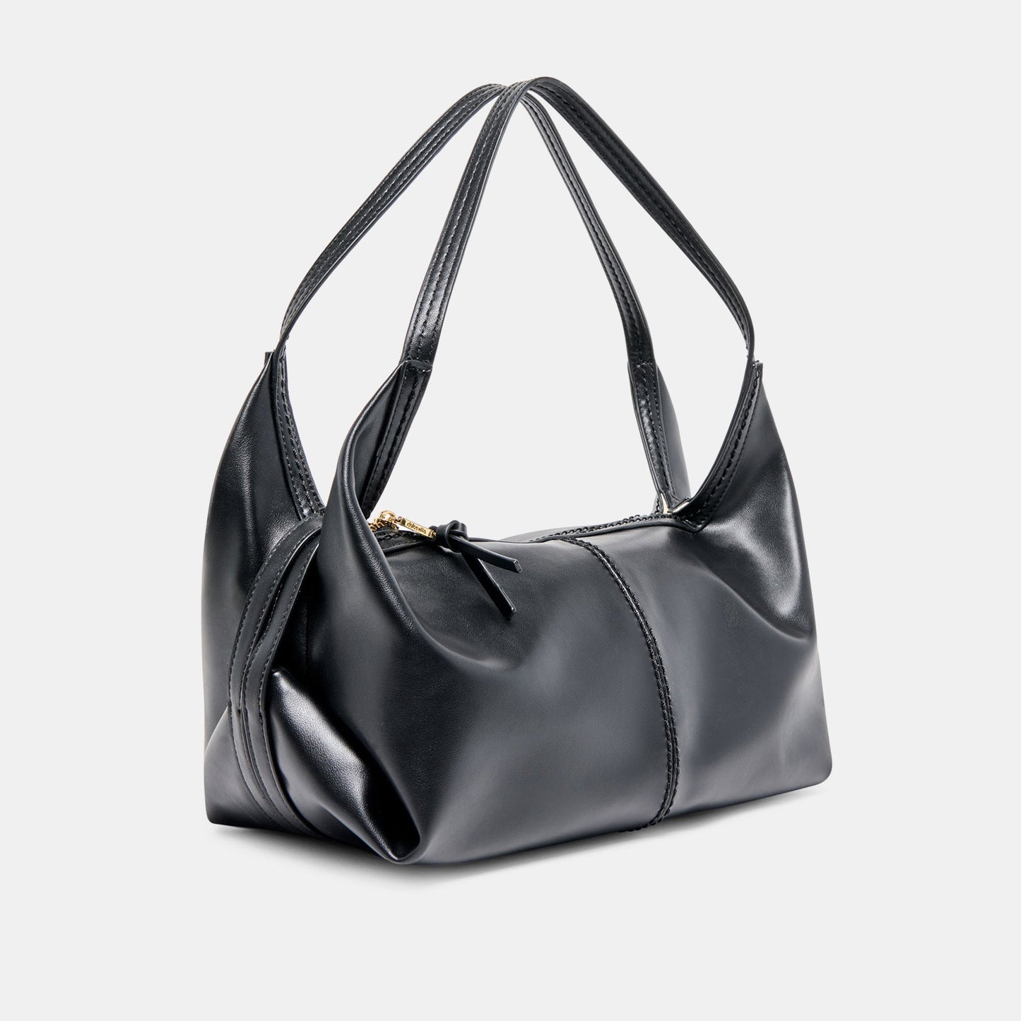 Billy Black Leather Shoulder Bag - BLACK LEATHER