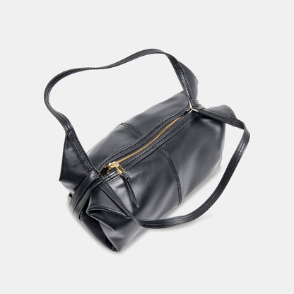 Billy Black Leather Shoulder Bag - BLACK LEATHER