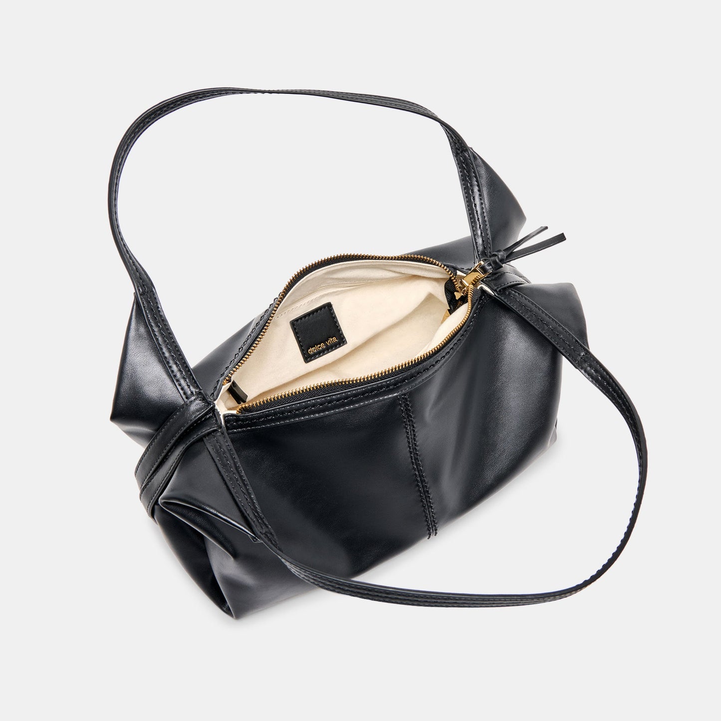 Billy Black Leather Shoulder Bag - BLACK LEATHER