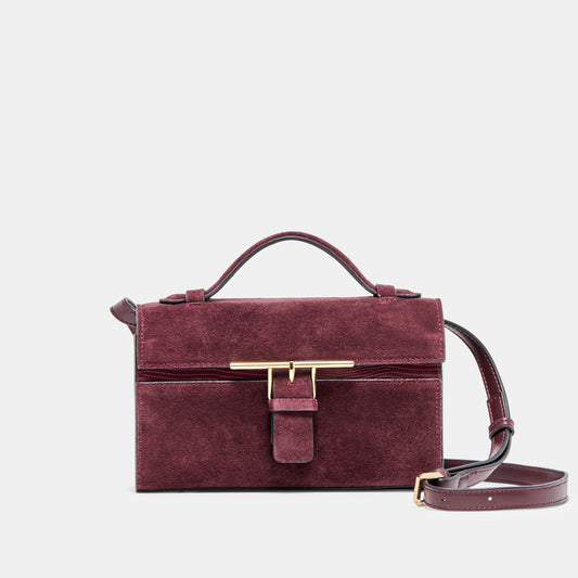 Zannone Burgundy Suede Crossbody - BURGUNDY SUEDE