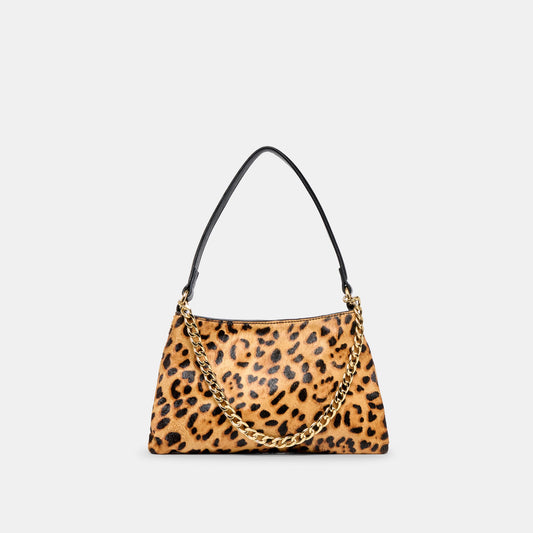 Jagger Leopard Calf Hair Shoulder Bag - LEOPARD CALF HAIR