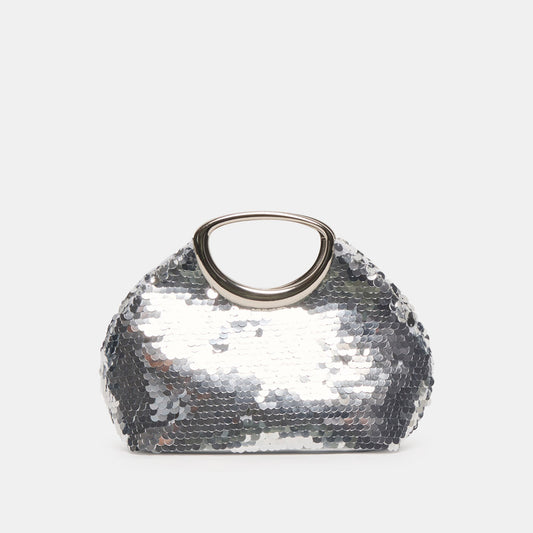 Alina Silver Sequin Handbag - SILVER SEQUIN