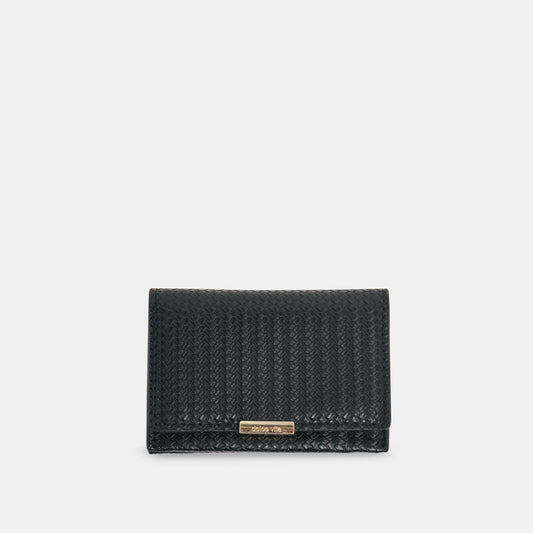 Mini-Me Black Woven Stella Wallet - BLACK WOVEN STELLA
