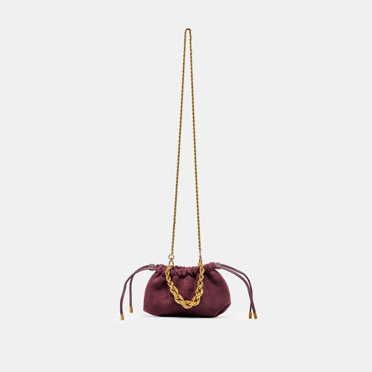 Cleo Burgundy Suede Crossbody - BURGUNDY SUEDE