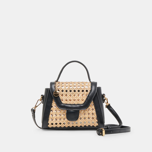 TROPEZ CROSSBODY BLACK NATURAL CANE - BLACK NATURAL CANE