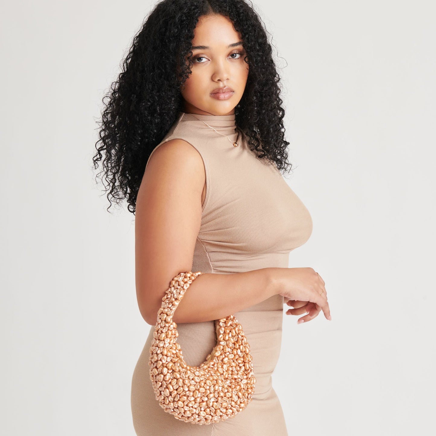 PEARLA SHOULDER BAG GOLD FAUX PEARL - GOLD FAUX PEARL