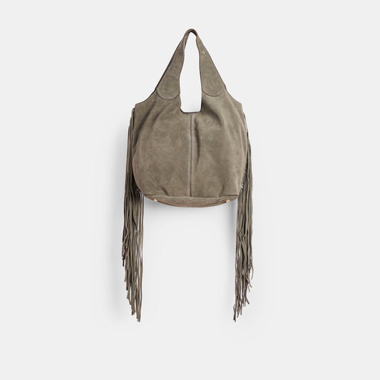 Nakoma Olive Suede Shoulder Bag - OLIVE SUEDE