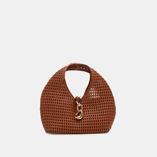 Dahlia Cognac Stella Woven Handbag - COGNAC WOVEN STELLA