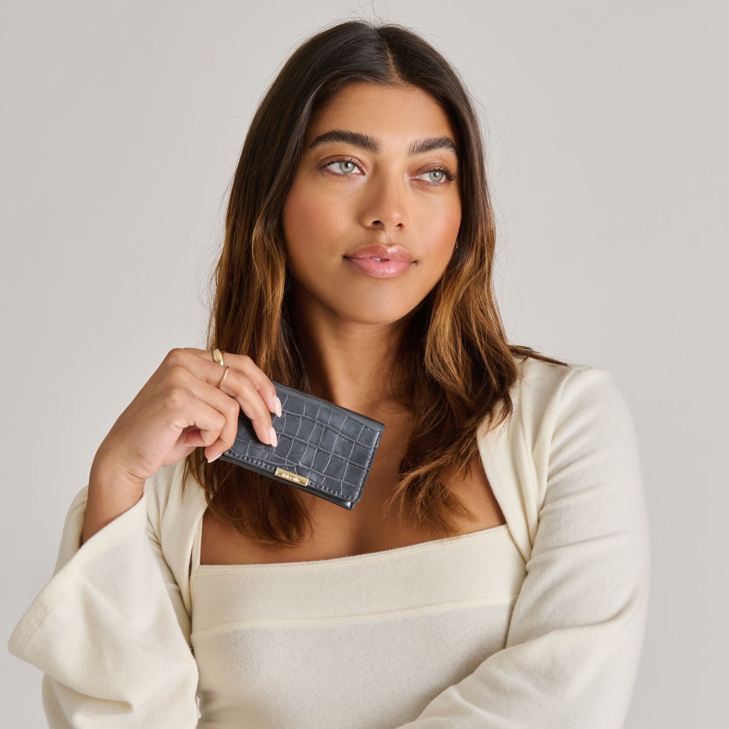 Mini-Me Grey Croco Stella Wallet - GREY CROCO STELLA