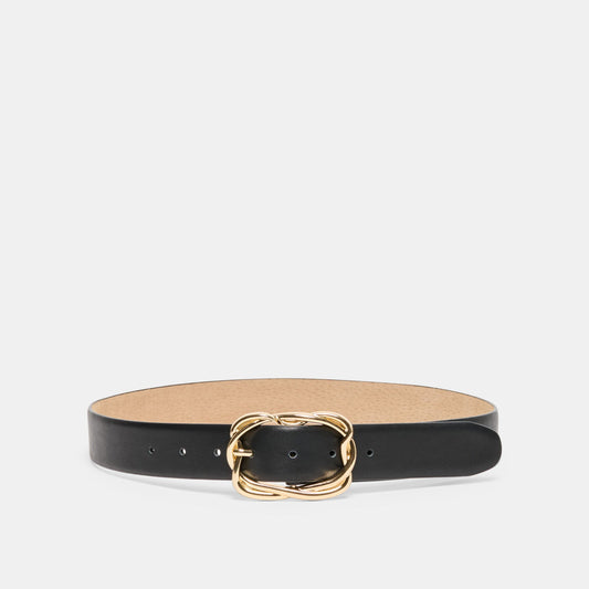 Braided Black Gold Buckle Belt - BLACK GOLD