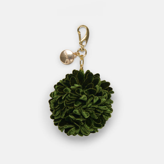 Pom Pom Dk Green Bag Charm - DK GREEN