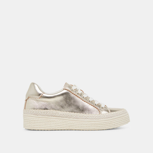 LENNIX SNEAKERS LIGHT GOLD METALLIC LEATHER - LIGHT GOLD METALLIC LEATHER
