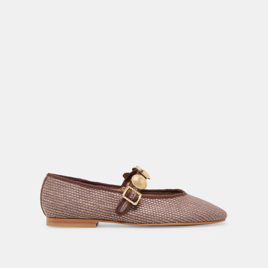 RELAN BALLET FLATS WALNUT RAFFIA - WALNUT RAFFIA