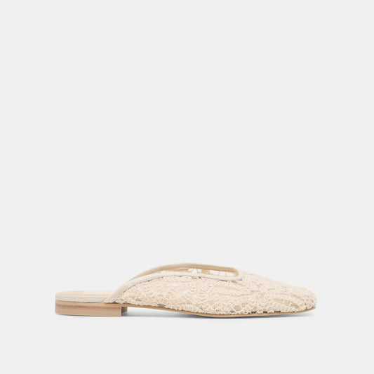 Aubrie Ivory Macrame Mesh Flats - IVORY MACRAME MESH