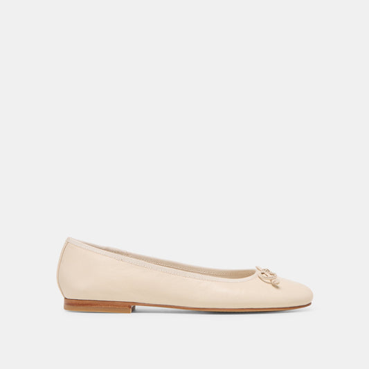 Ritla Bone Leather Ballet Flats - BONE LEATHER