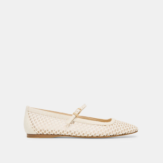 Reyes White Woven Raffia Ballet Flats - WHITE WOVEN RAFFIA